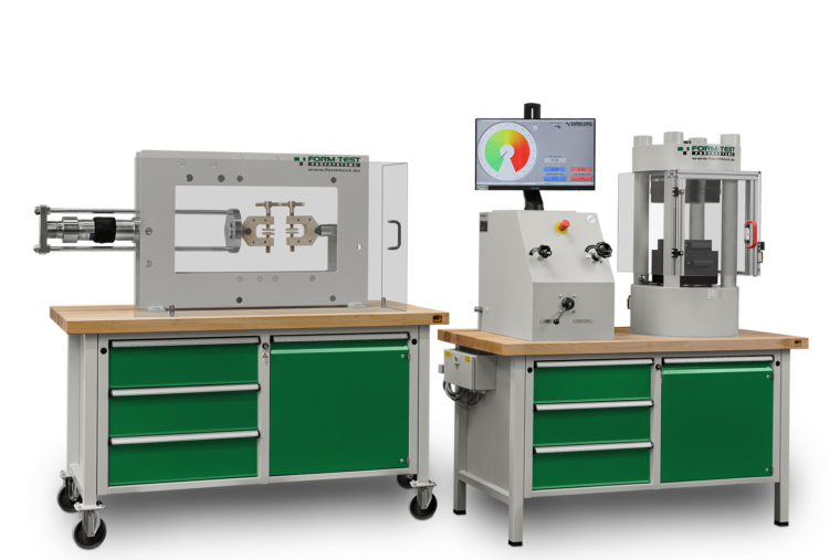 Universal Testing Machine UPB 86/200 on workbench with Compression Test Frame BETA 5-2000