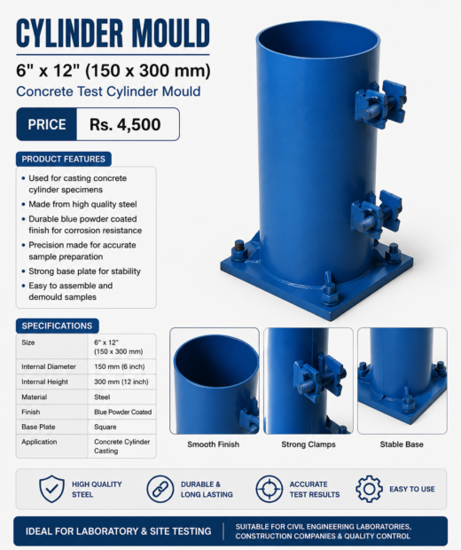 Concrete Cylinder Mould 6 × 12 Inch
