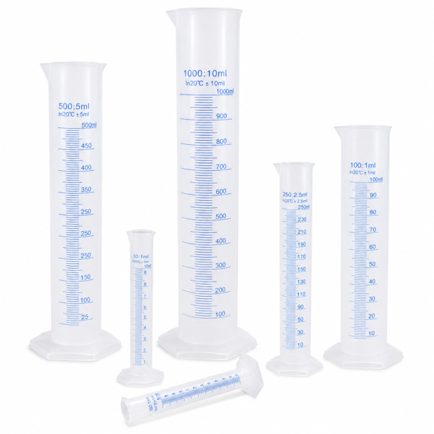 Plastic Measuring Cylinder Set – 10ml, 250ml, 500ml & 1000ml